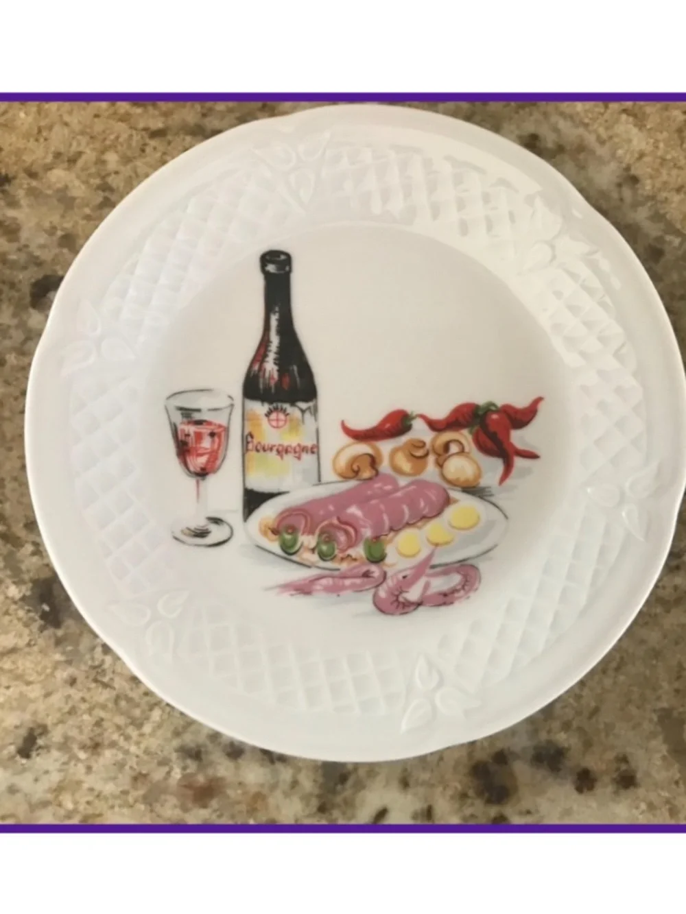 Porcelain canapé appetizer plates  PHILIPPE DESHOULIERE set of 6 New In Box